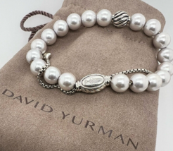 David Yurman .925 Sterling Silver White Pearl Spiritual Beads Bracelet &amp;... - $593.98