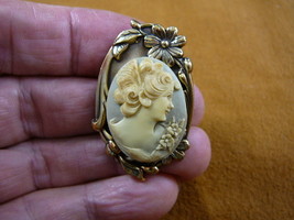 (CS27-15) Lady w/ hair HAIRCOMB gray CAMEO Pin Pendant jewelry brooch - $402.27 MXN (CS27-15) Lady w/ hair HAIRCOMB gray CAMEO Pin Pendant jewelry brooch - $402.27 MXN