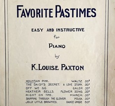 Mountain Pink Waltz 1909 Sheet Music Piano Louise Paxton Favorite Pastim... - $19.99