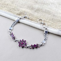 Indian Style Real Silver Cut Stone Oxidized Bracelet Gift For Girls Women - £43.45 GBP
