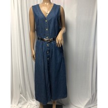 Weekend Provisions Jean Dress Womens Medium Blue Denim Buttoned Cotton Midi - £19.35 GBP