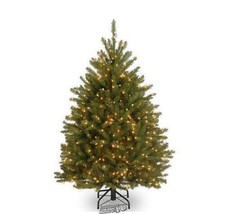 4&#39; Dunhill Fir Christmas Tree 200 Clear Lights Pre-Lit Pre-strung metal stand - £113.90 GBP