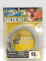 Tie Out Cables 15&#39; Dogs Premium Snaps Super Heavy Duty Beast - £15.44 GBP
