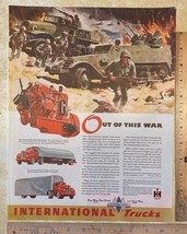 Vintage Print Ad International Trucks Buy More War Bonds Tank 1940s 13.5... - $14.69