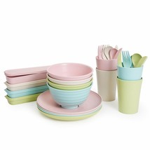Wheat Straw Dinnerware Set For 4, Cups, Plates, Bowls, Cutlery(28Piece Set) - $56.82