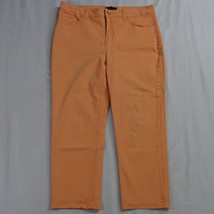 So Lifting Chico&#39;s 1 / 8 Crop Orange Stetch Denim Jeans - £6.25 GBP