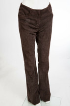 Jitrois Pika Brown Suede Leather Bootcut Extra Long Pants sz 42 US 10 - £109.85 GBP