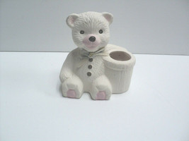 Vintage Loomco Bear Ceramic Toothpick or Candle Holder 1992 - £11.84 GBP
