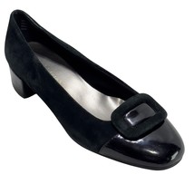 DAVID TATE Shoes Black Suede/Patent Leather Low Heel Pumps Women’s Size 6W - $462.39 MXN