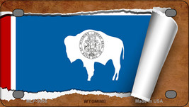 Wyoming Flag Scroll Novelty Mini Metal License Plate Tag - £11.91 GBP