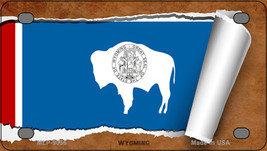 Wyoming Flag Scroll Novelty Mini Metal License Plate Tag - $14.95