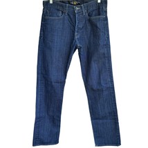 LUCKY BRAND 121 Heritage Slim Button Fly Men Blue Jeans 33x32 Premium Denim Dark - £19.80 GBP