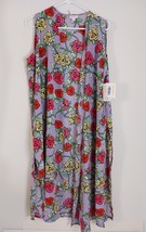NEW LuLaRoe JOY VEST Medium Long Duster Multicolor/ purple With Flowers - $333.45 MXN