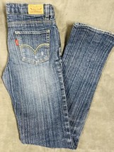 Levi’s Slim Straight Jeans Girls Size 12 Adjustable Waist, Med Dark Deni... - $10.70