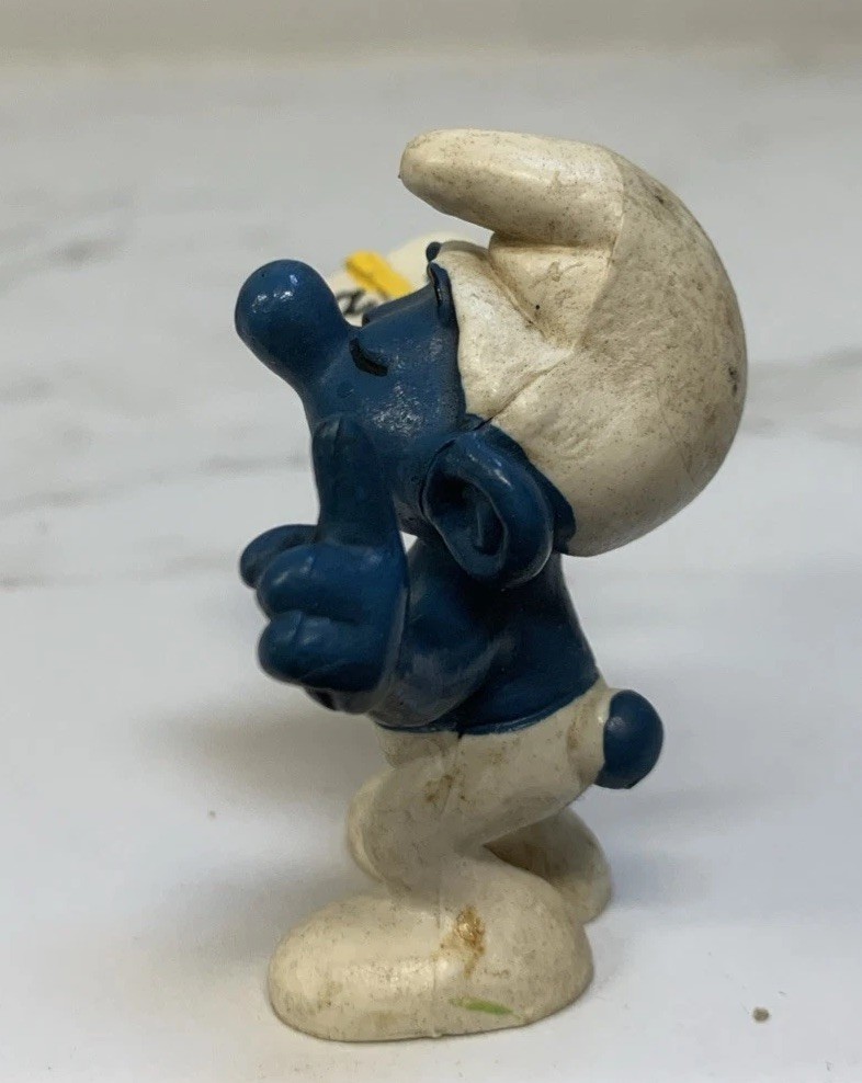 Vtg 1980 Teacher Smurf With Book Smurfs Schleich PEYO PVC figurine Item image 5