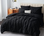 Full Comforter Set - 7 Pieces Comforters Full Size Black, Pintuck Bed In... - $79.99