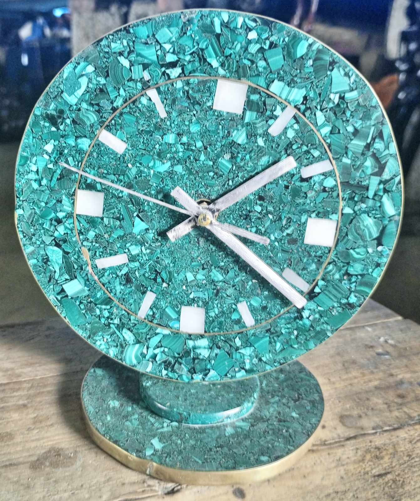 Malachite  Stone Clock  - $398.00