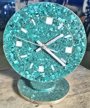 Malachite  Stone Clock  - £315.40 GBP