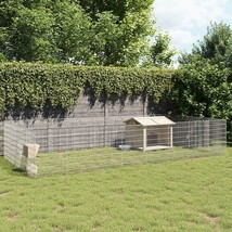 vidaXL Animal Enclosure Silver Galvanized Iron Large Durable - $4,609.93 MXN