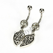 2pc Best Friends Clear Belly Navel Ring Body Piercing Jewelry USA Shipper #12 - £7.23 GBP