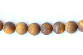 6mm Tiger Eye Frosted Matte Round Beads (10) TEN BEADS - £1.09 GBP