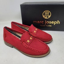 MARC JOSEPH MADISON girls Loafers Sz 11 M nubuck Red leather casual shoes - £14.85 GBP