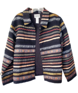 Tantrums Vintage Blazer Jacket Ribbon Rickrack Braid Pockets Medium Blac... - $24.49