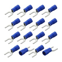 50Pcs 14-12 Awg Insulated Fork Spade Wire Connector 1/4 Stud Spade Termi... - £11.88 GBP