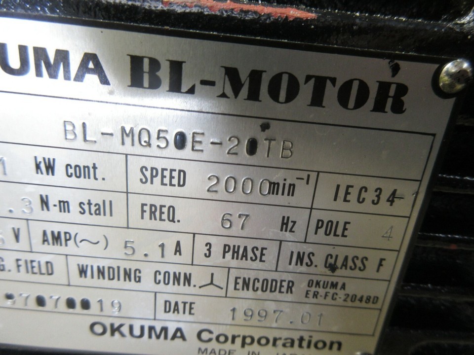 SPECIAL PRICE OKUMA BL-MOTOR BL-MQ50E-20TB 1997.01 ER-FC-2048D Item image 6