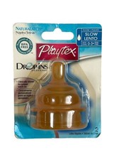 Playtex Nurser Naturalatch Slow Flow Two Latex Nipples Drop-Ins 0-3 Mont... - $33.25