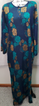 Vintage Periphery Long Maxi Dress Women Large Multi Floral Metallic Butt... - £25.42 GBP