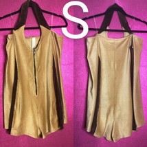 Velvet Teddy Brown Sexy Halter Off Shoulder Fashion Romper~Size S - £26.33 GBP