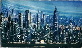 Night Falls but not in the City of Light Night View of New York Postcard - £3.47 GBP