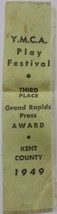 Vintage Grand Rapids MI Y.M.C.A. Play Festival 3rd Place Ribbon 1949 - £1.58 GBP