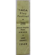 Vintage Grand Rapids MI Y.M.C.A. Play Festival 3rd Place Ribbon 1949 - €1,73 EUR