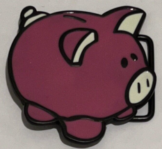 Piggy Bank Belt Buckle 3D Thrift Cute Pink Piggy Enamel Cartoon - £11.01 GBP