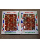 SANTA LAND CHRISTMAS TREE ORNAMENTS VINTAGE 2&quot; GOLD BALLS 2 Doz. HAND BLOWN - £23.54 GBP