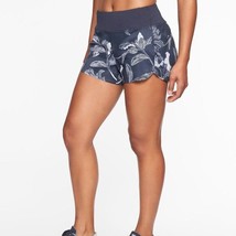 Athleta Laser Run Shorts Blue Floral SMALL Blue White Style 211390 Liner... - $24.72