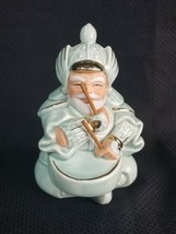 Asian Old Bearded Man Figurine with Drum Porcelain Ceramic by Oriental Trading - $24.70