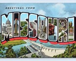 Grande Lettera Greetings From Missouri MO Unp Lino Cartolina N7 - $5.07