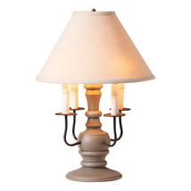 Irvins Country Tinware Cedar Creek Wood Table Lamp in Earl Gray with Fabric - £339.77 GBP