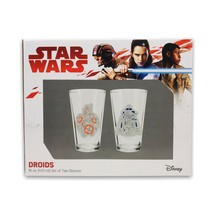 Disney STAR WARS: Cold Reactive Drink Glasses | Set of 2-16 oz/ea | BB-8 | R2D2 - £13.62 GBP