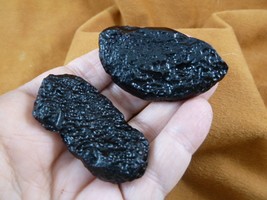 (x-345) set of 2 large Tektites TEKTITE from Impact 700,000 years ago sp... - $12.19