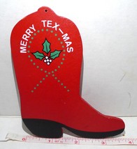 Red Christmas Boot Merry Tex Mas Texas Christmas hanging ornament - £3.91 GBP