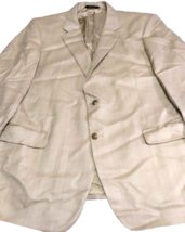 Jos A Bank Signature Collection Mens Blazer Beige Button Sleeve Inner Pockets - £26.16 GBP