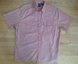 Gap Men&#39;s Orange Short Sleeve Shirt Size Large 100% Cotton  - $14.84