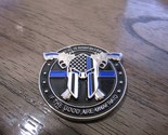 Police Officers TBL Thin Blue Line Evil Is Powerless Challenge Coin #228R - £16.30 GBP