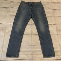 Levis 501 Skinny Womens Size 28x28 Button Fly Denim Blue Jeans - £19.53 GBP