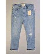 CQY Friend-Whisper Mid-Rise Straight Leg Jeans Size 30 Raw Seams Distres... - $57.45