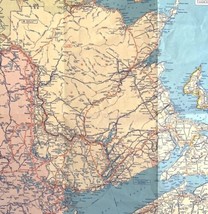 Map 1965 Maine Maritime Provinces Gulf Gas Oil Double Sided 29x18&quot; E46 - $29.99